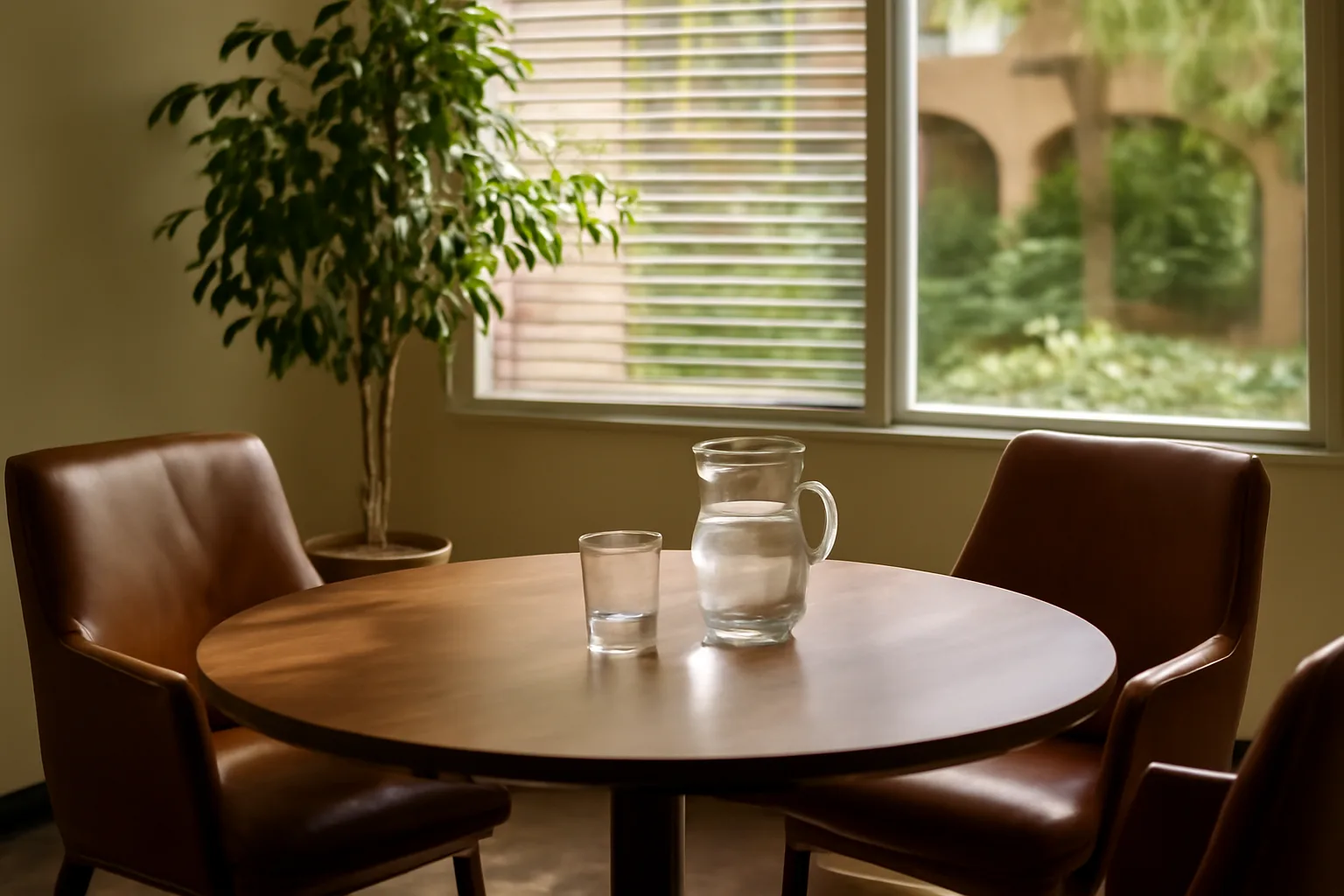 Coral Gables conference room set for a Florida mediator session