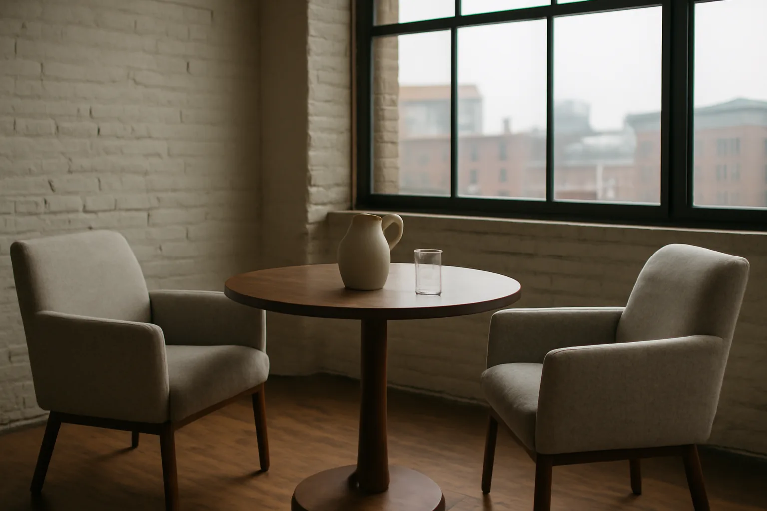 West Loop loft table and chairs set for Illinois mediation