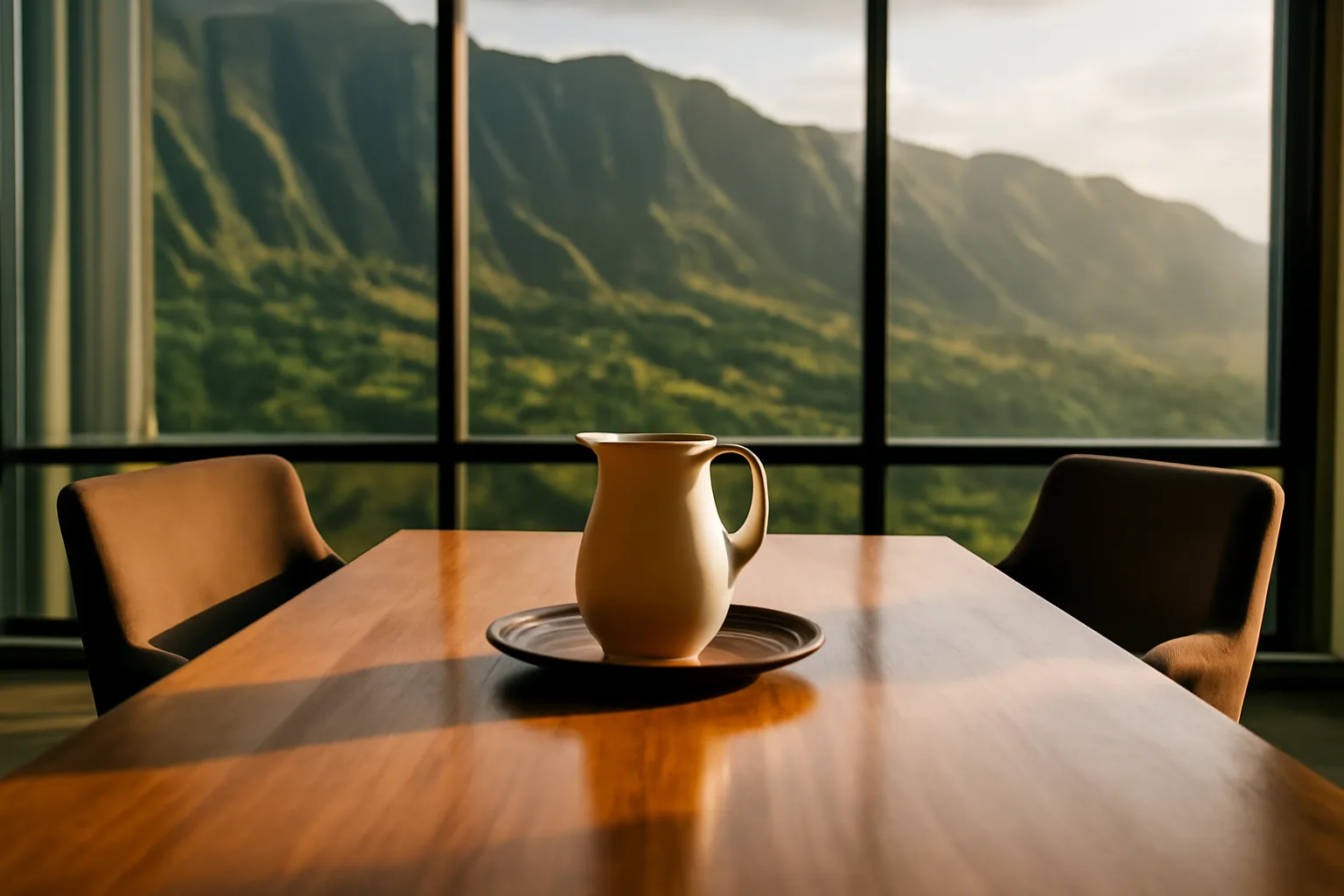 Empty Honolulu conference room ready for a Hawaii mediator session
